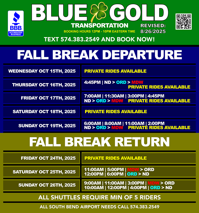 2025 fall break schedule